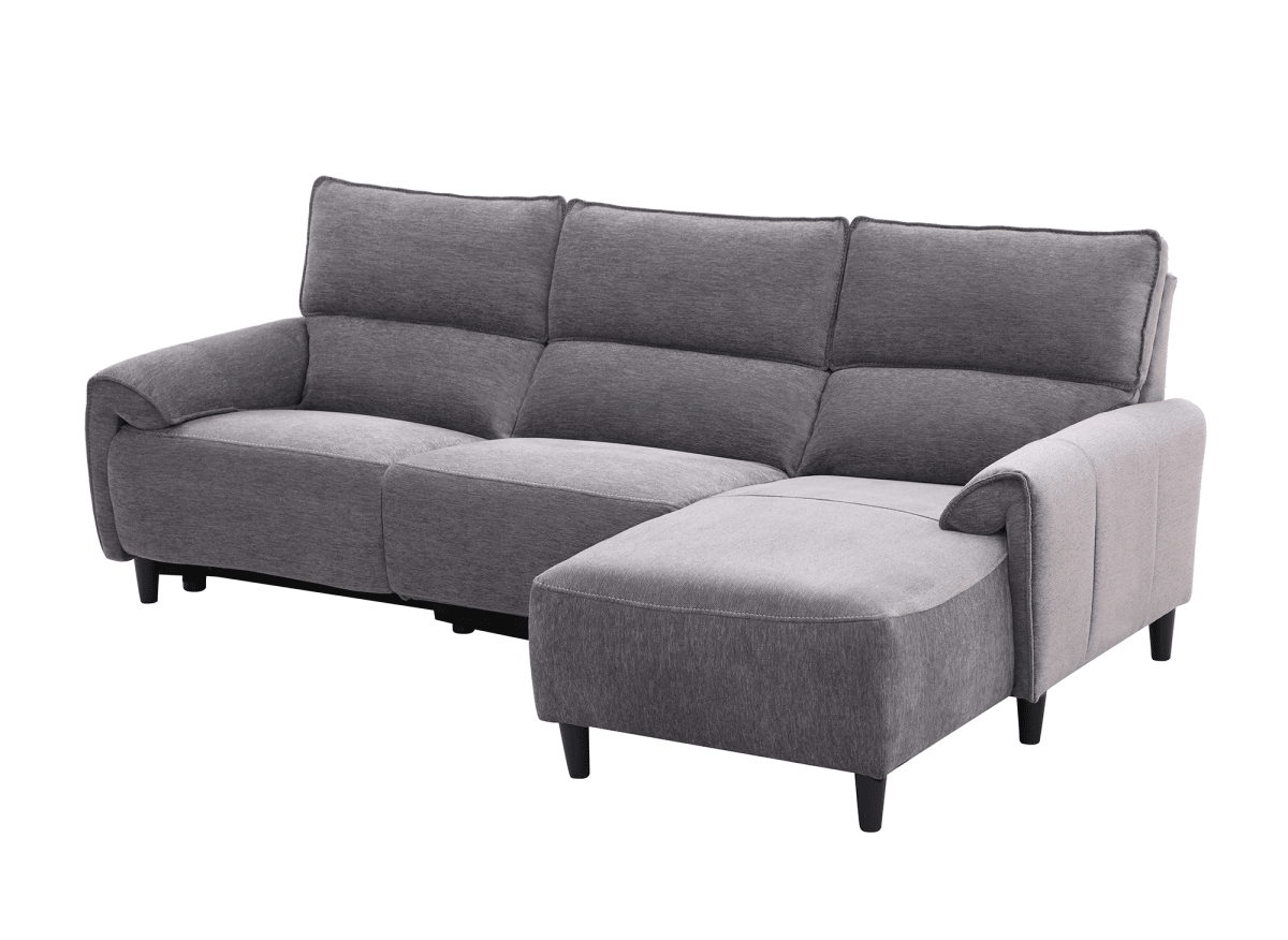 Canapé d’angle relax électrique en tissu gris foncé LUDMILA - Angle droit
