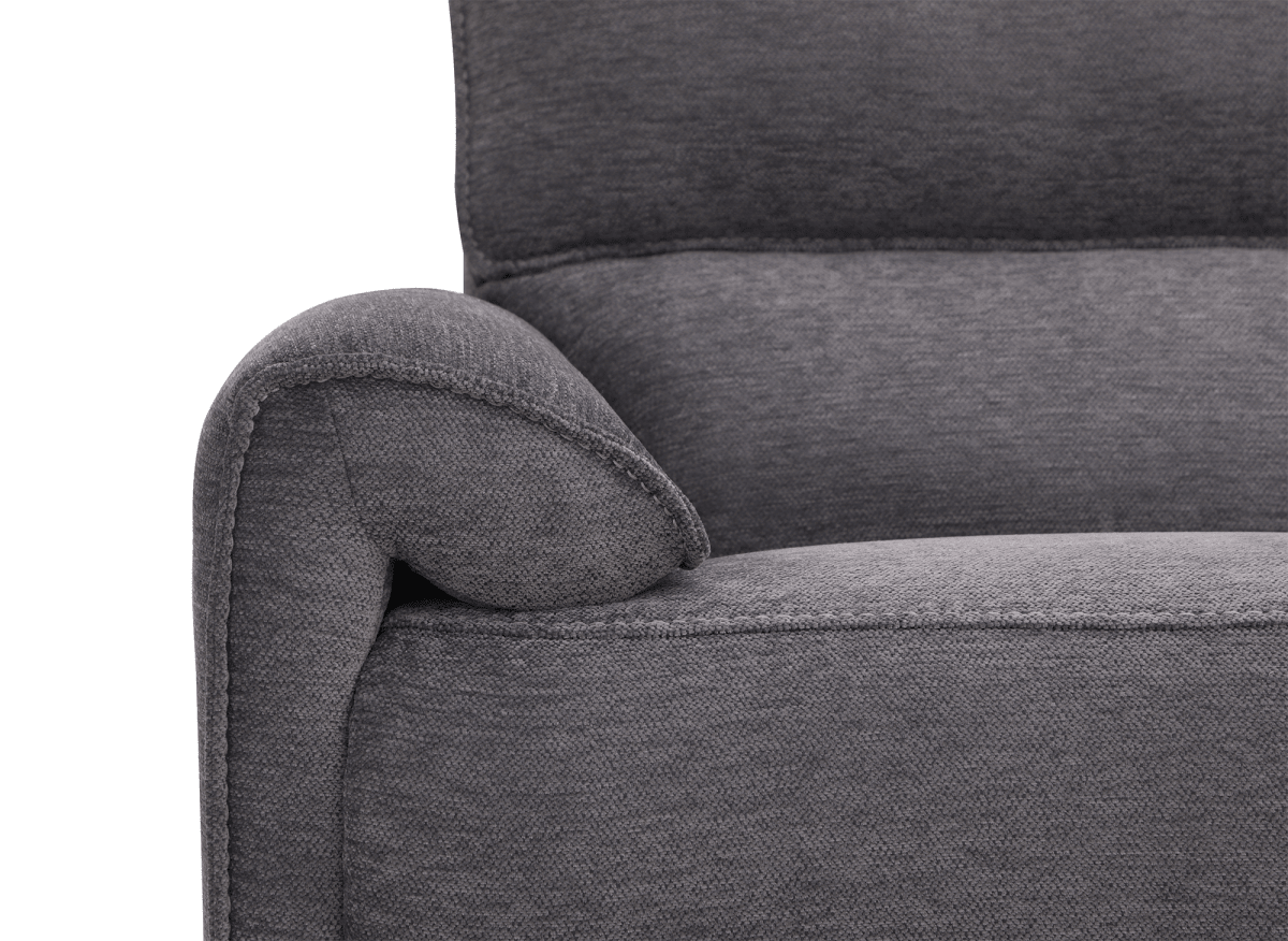 Canapé d’angle relax électrique en tissu gris foncé LUDMILA - Angle droit
