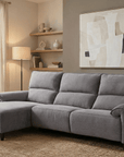 Canapé d’angle relax électrique en tissu gris foncé LUDMILA - Angle gauche