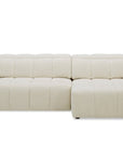 Canapé d'angle relax électrique en velours chiné beige DANIA -Angle droit