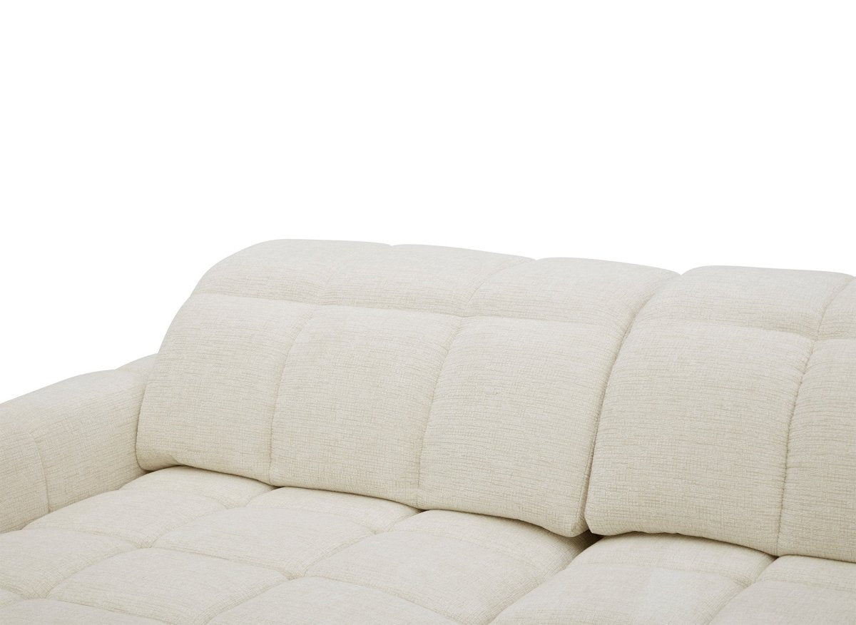Canapé d'angle relax électrique en velours chiné beige DANIA -Angle gauche