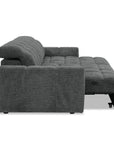 Canapé d'angle relax électrique en velours chiné gris DANIA -Angle droit