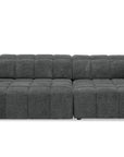 Canapé d'angle relax électrique en velours chiné gris DANIA -Angle droit