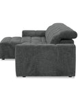 Canapé d'angle relax électrique en velours chiné gris DANIA -Angle gauche