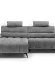 Canapé d’angle relax électrique en velours chiné gris LYANA - Angle gauche