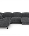 Canapé d'angle relax électrique en velours chiné gris SOLINA - Angle gauche