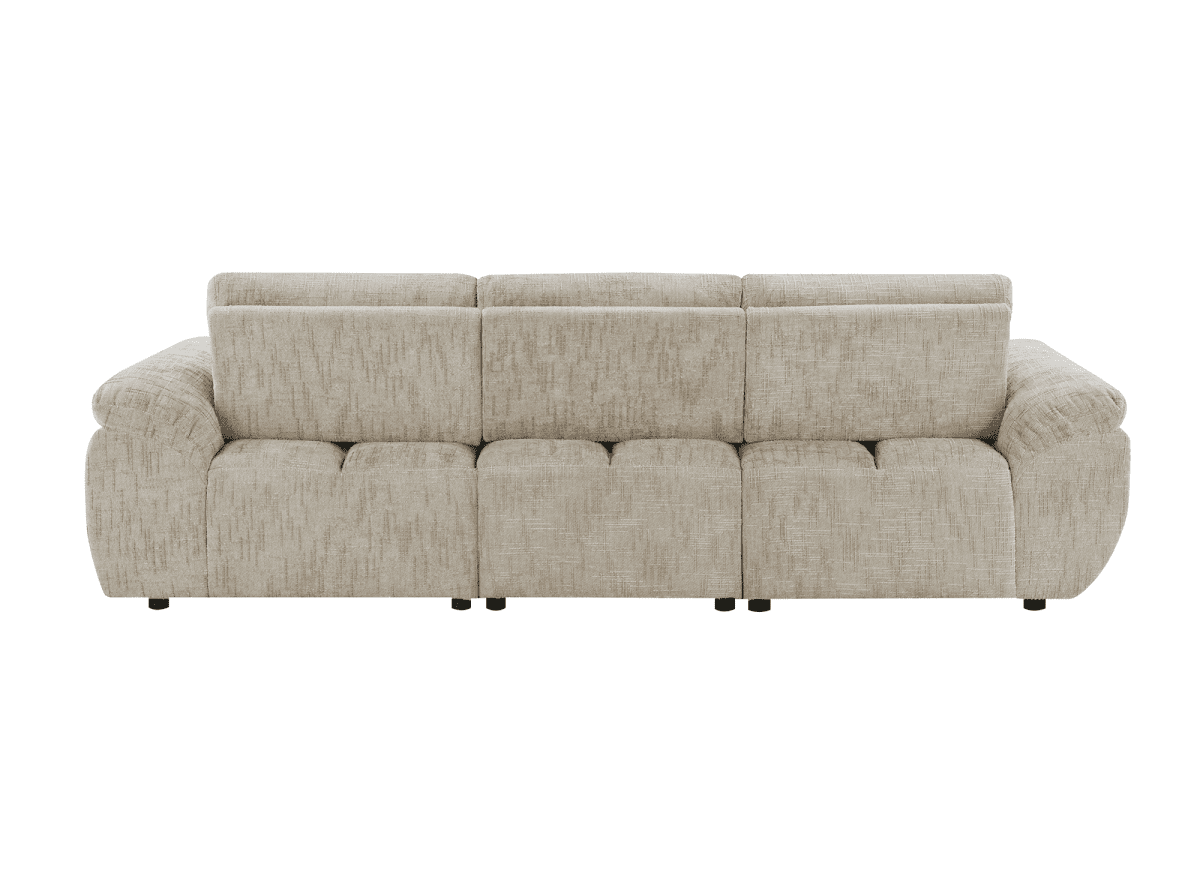 Canapé d’angle relax électrique en velours chiné taupe ALPES - Angle droit