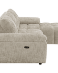 Canapé d’angle relax électrique en velours chiné taupe ALPES - Angle droit