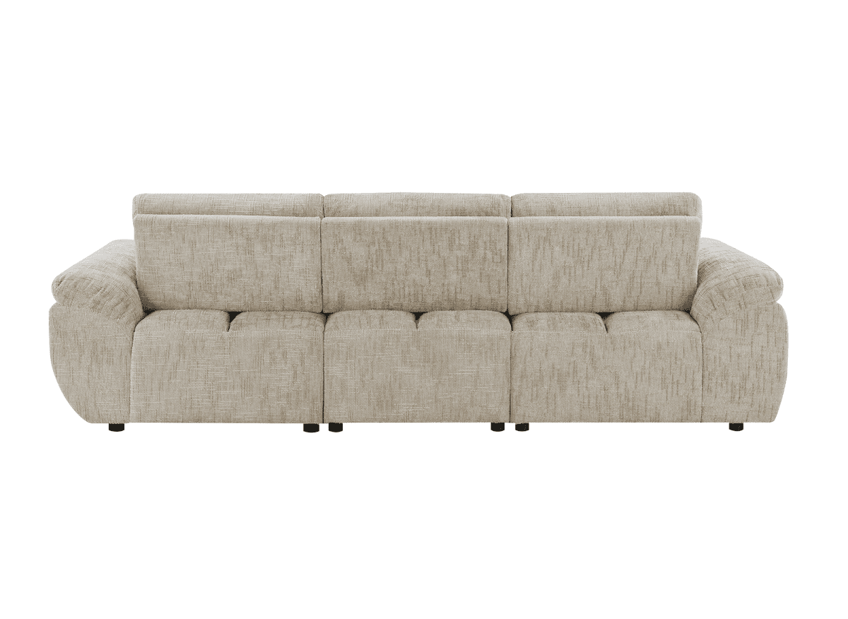 Canapé d’angle relax électrique en velours chiné taupe ALPES - Angle gauche