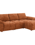 Canapé d’angle relax électrique en velours chiné terracotta ALPES - Angle droit