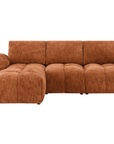 Canapé d’angle relax électrique en velours chiné terracotta ALPES - Angle gauche