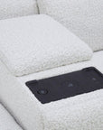 Canapé d'angle relax en tissu bouclette doux beige MARINA - Angle droit