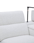 Canapé d'angle relax en tissu bouclette doux beige MARINA - Angle gauche