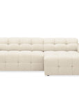 Canapé d'angle relax en velours texturé beige FEDORA - Angle droit