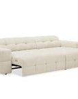Canapé d'angle relax en velours texturé beige FEDORA - Angle droit