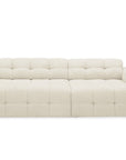 Canapé d'angle relax en velours texturé beige FEDORA - Angle droit
