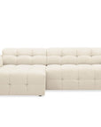 Canapé d'angle relax en velours texturé beige FEDORA - Angle gauche