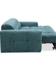 Canapé d'angle relax en velours texturé bleu FEDORA - Angle droit