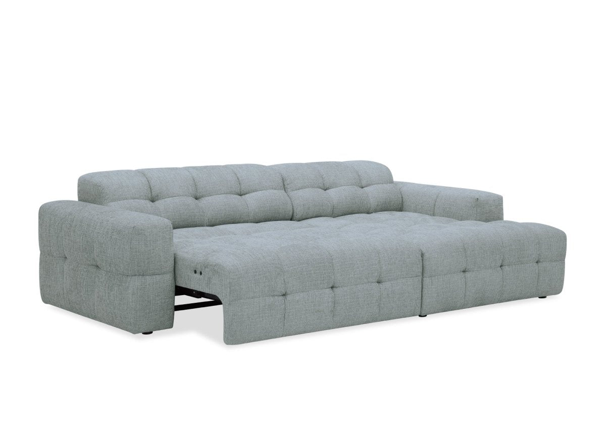 Canapé d'angle relax en velours texturé gris FEDORA - Angle droit