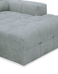 Canapé d'angle relax en velours texturé gris FEDORA - Angle droit