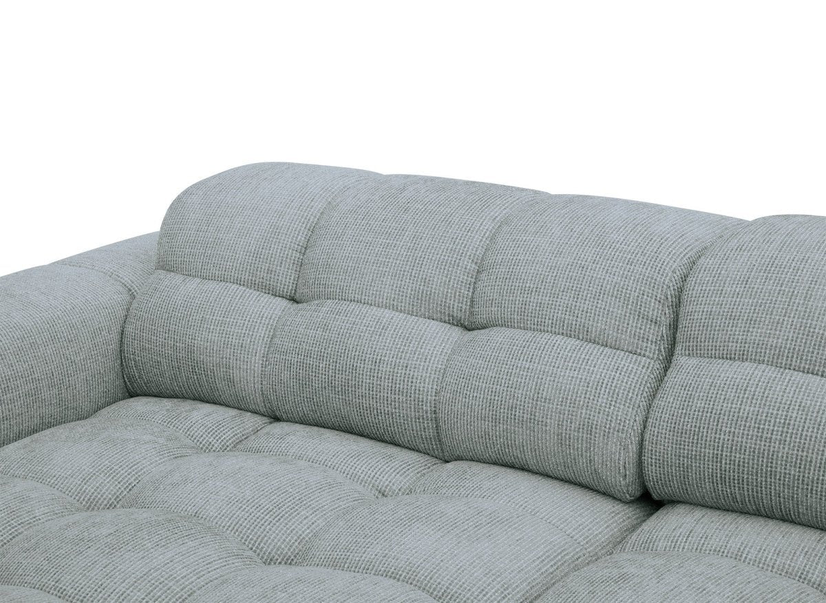 Canapé d'angle relax en velours texturé gris FEDORA - Angle gauche