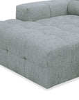 Canapé d'angle relax en velours texturé gris FEDORA - Angle gauche