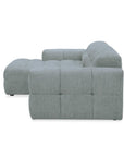 Canapé d'angle relax en velours texturé gris FEDORA - Angle gauche