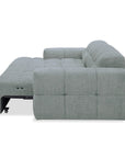 Canapé d'angle relax en velours texturé gris FEDORA - Angle gauche