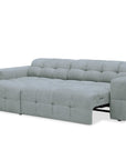 Canapé d'angle relax en velours texturé gris FEDORA - Angle gauche