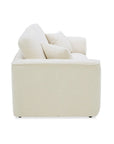 Canapé droit 3 places en velours chiné beige ABELIA