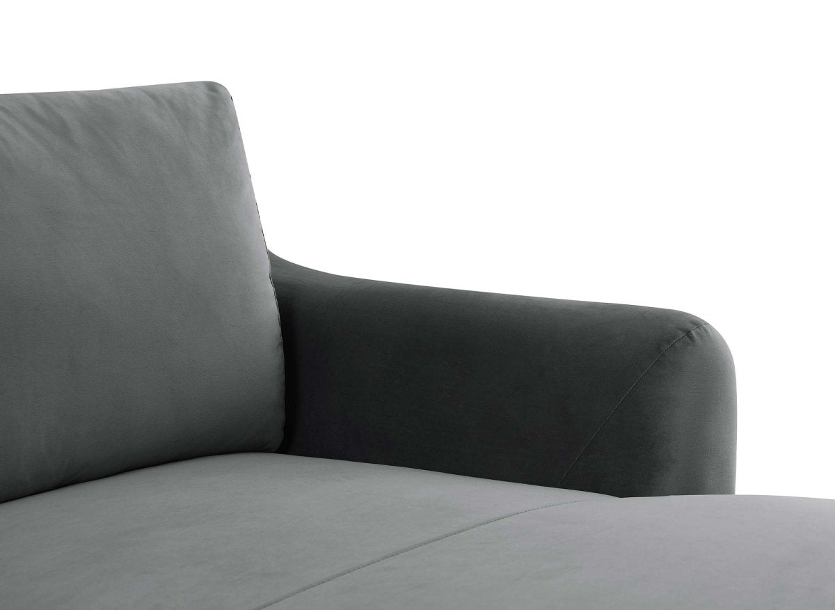 Canapé droit fixe 2 places en velours gris CELINE
