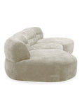 Canapé droit fixe 6 places en velours tissé beige IMENIA