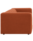 Canapé fixe 3 places en tissu bouclette terracotta AELIS