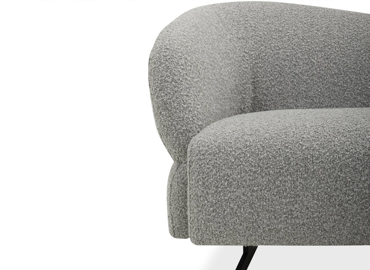 Canapé fixe 3 places en tissu effet peau de mouton gris clair LEXIE