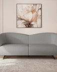 Canapé fixe 3 places en tissu effet peau de mouton gris clair LEXIE