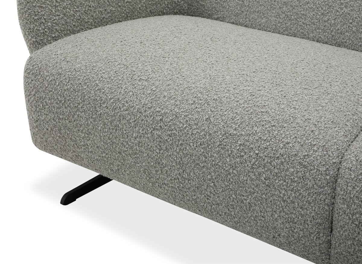 Canapé fixe 3 places en tissu effet peau de mouton gris clair LEXIE