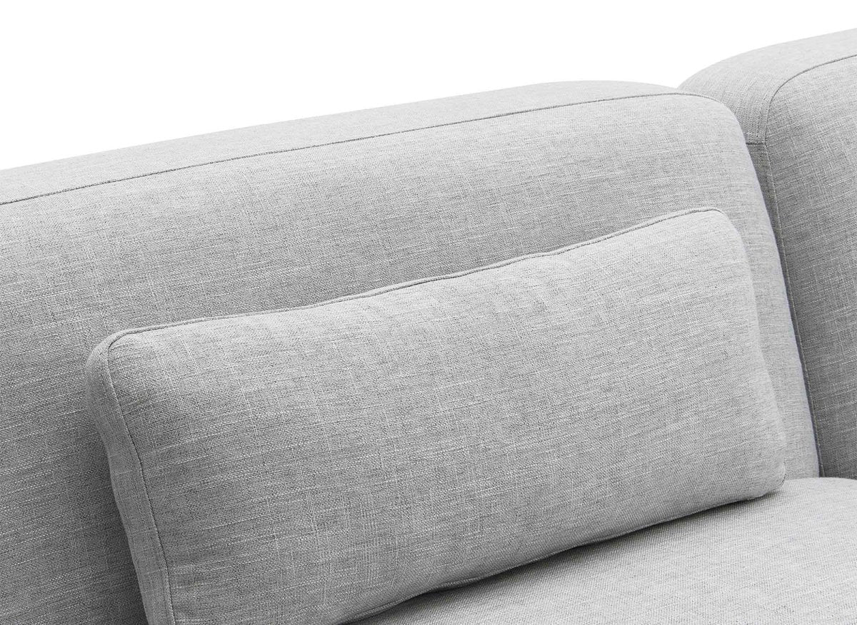Canapé fixe 3 places en tissu gris EMMA