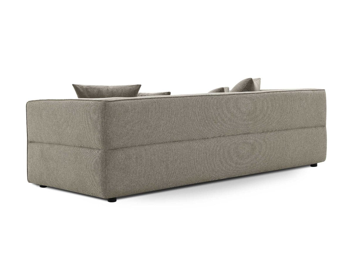 Canapé fixe 3 places en tissu taupe EVELYNE