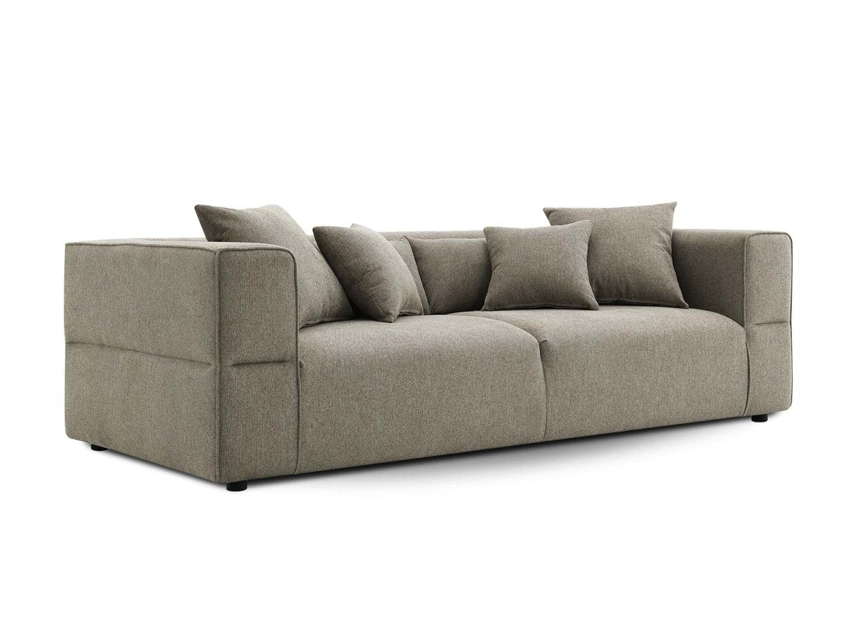 Canapé fixe 3 places en tissu taupe EVELYNE