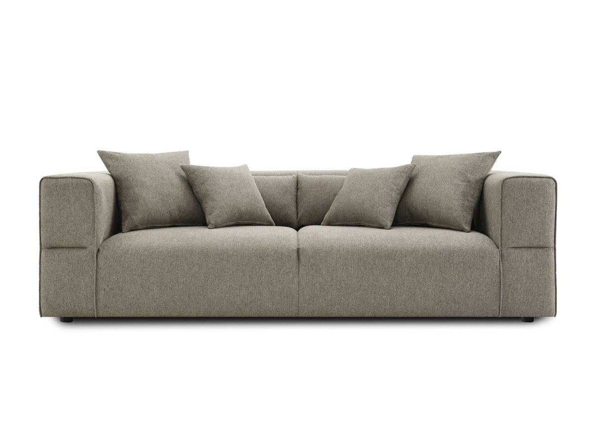 Canapé fixe 3 places en tissu taupe EVELYNE