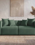 Canapé fixe 3 places en tissu vert EVELYNE