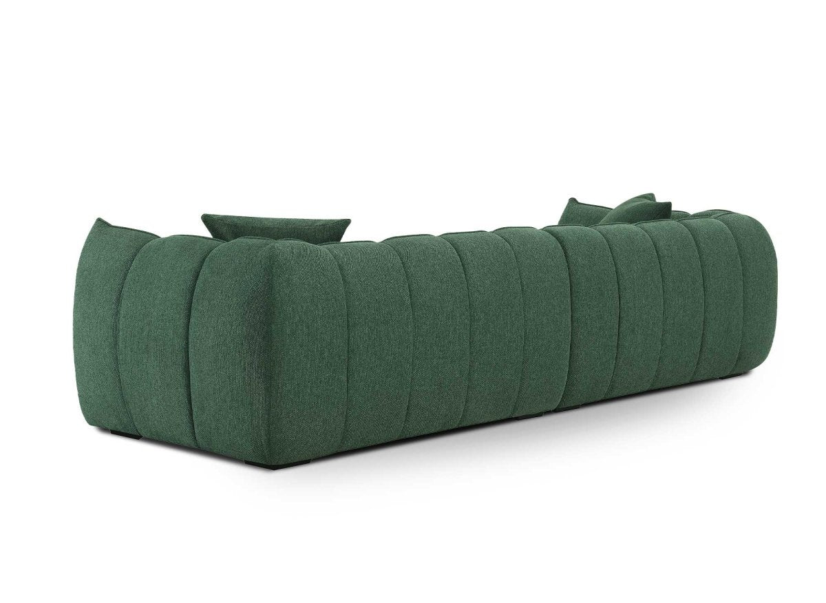 Canapé fixe 4 places en tissu vert ALISSA