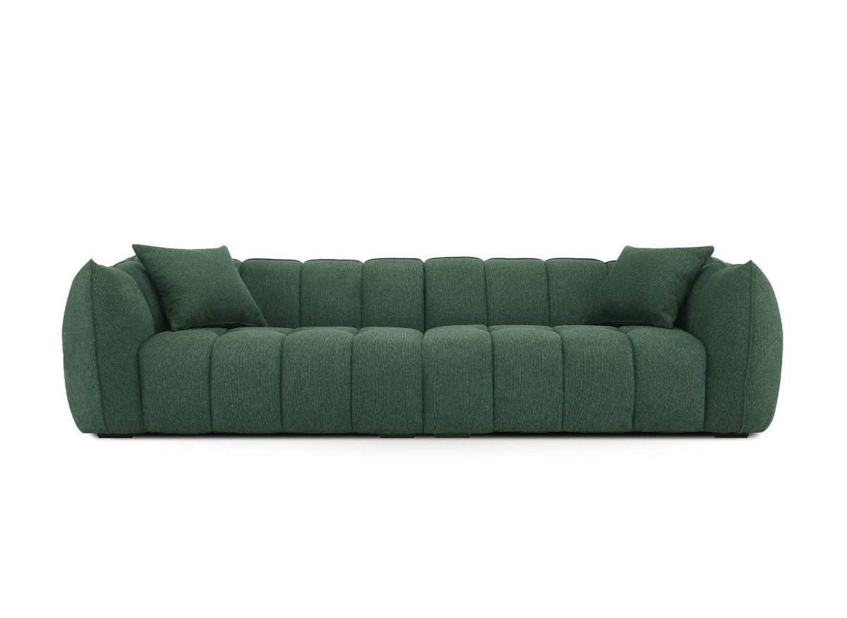 Canapé fixe 4 places en tissu vert ALISSA