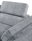 Canapé panoramique convertible avec coffre en velours chiné gris MARIANO- Angle droit