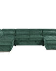 Canapé panoramique convertible avec coffre en velours chiné vert olive MARIANO- Angle droit
