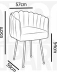 Chaise en velours gris pieds en métal argenté HAYDEN