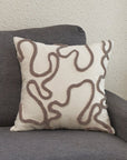 Coussin beige à motifs marrons 45x45 cm BROOKLYN