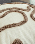 Coussin beige à motifs marrons 45x45 cm BROOKLYN