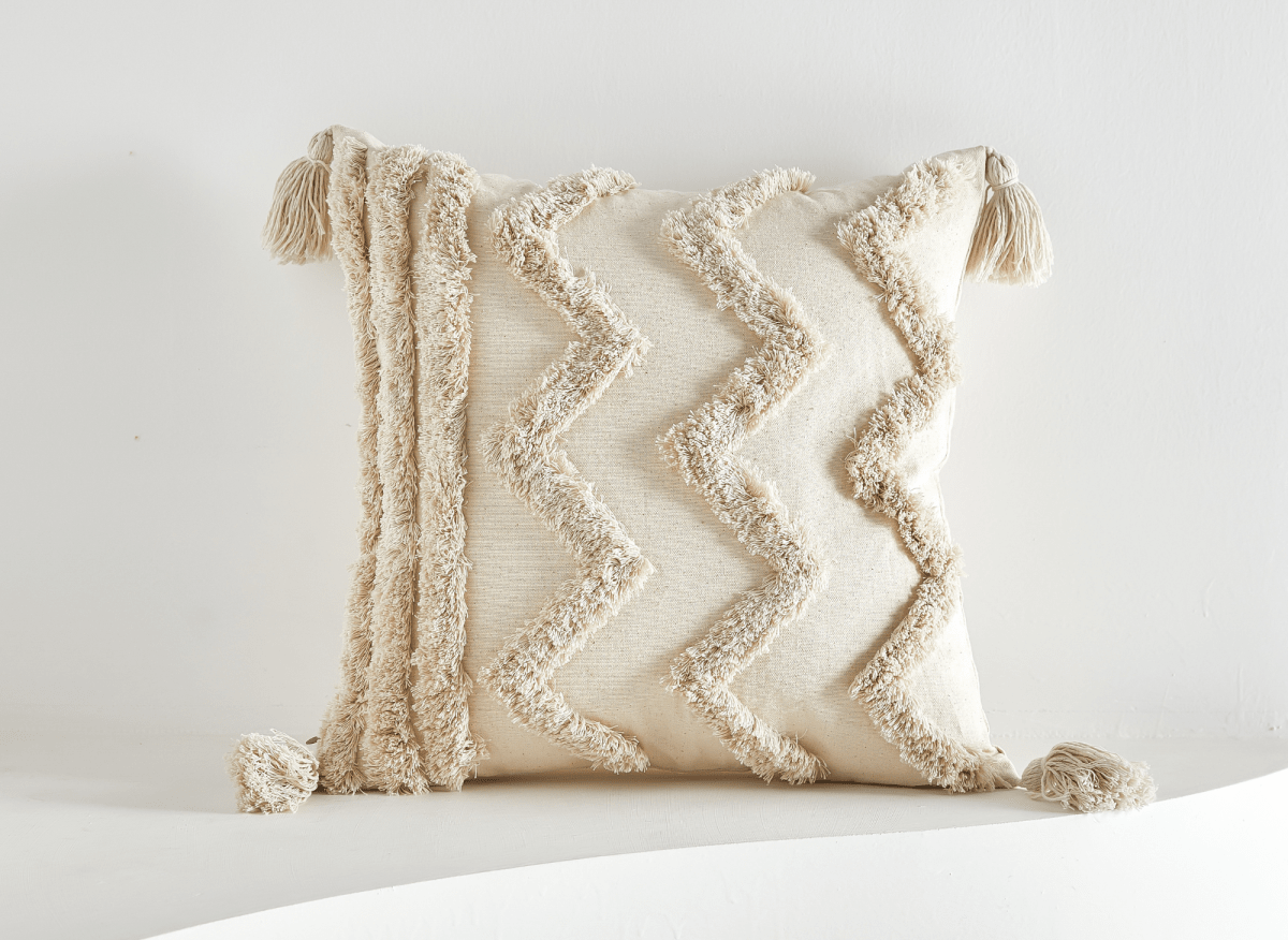 Coussin beige à tissu texturé 45x45 cm YINU