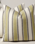 Coussin beige et vert à rayures 45x45 cm RIVIERA